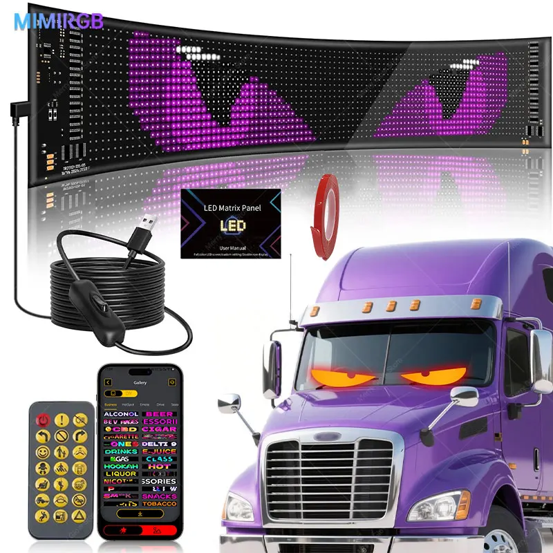 LED مصفوفة بكسل شاشة عرض LED رسالة التمرير لوحة تسجيل لينة مرنة الإعلان ضوء لتخزين سيارة شاحنة الشيطان العين