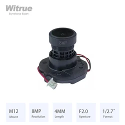 Witrue HD 8MP CCTV lens M12 Mount 4MM Aperture 2.0 Format 1/2.7