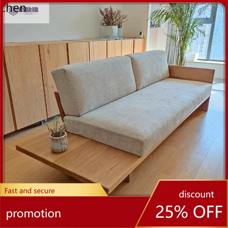 

CZ Solid Wood Fabric Sofa for Living Room Small Modern Simple Detachable Washable Double or Triple Seater Natural Wood Sofa