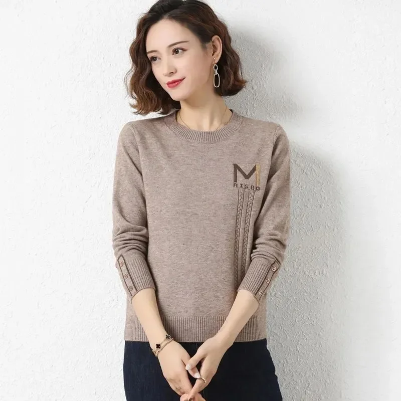 

Autumn Winter Women Sweaters Casual Long Sleeve Knitted O Neck Pullover Sweater Femme Basic Solid Jersey Tops Fashion Clothes