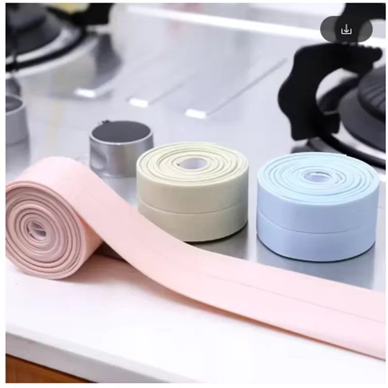 Bathroom Shower Sink Bath Sealing Tapes PVC Adhesive Sealing Strips Waterproof Wall Stickers for Bathroom Kitchen Sealant Tape
