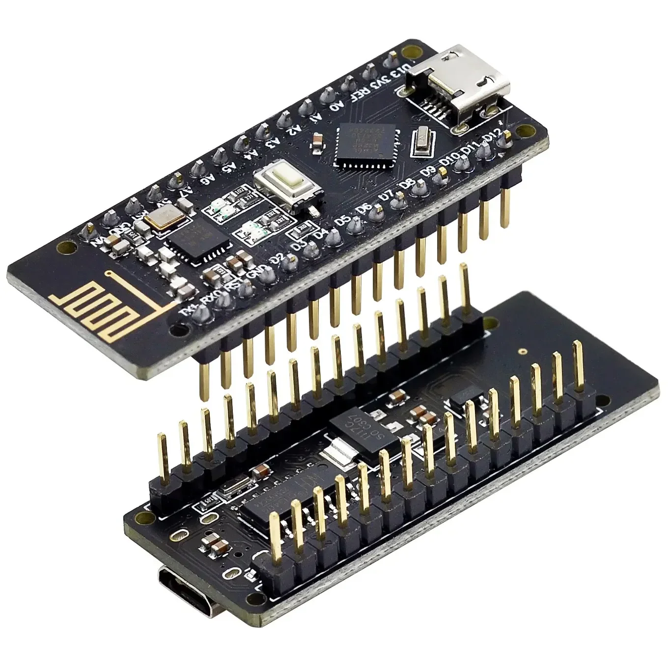 RF-Nano for Arduino Nano V3.0, Micro USB Nano Board ATmega328P QFN32 5V 16M CH340, Integrate NRF24L01+2.4G wireless