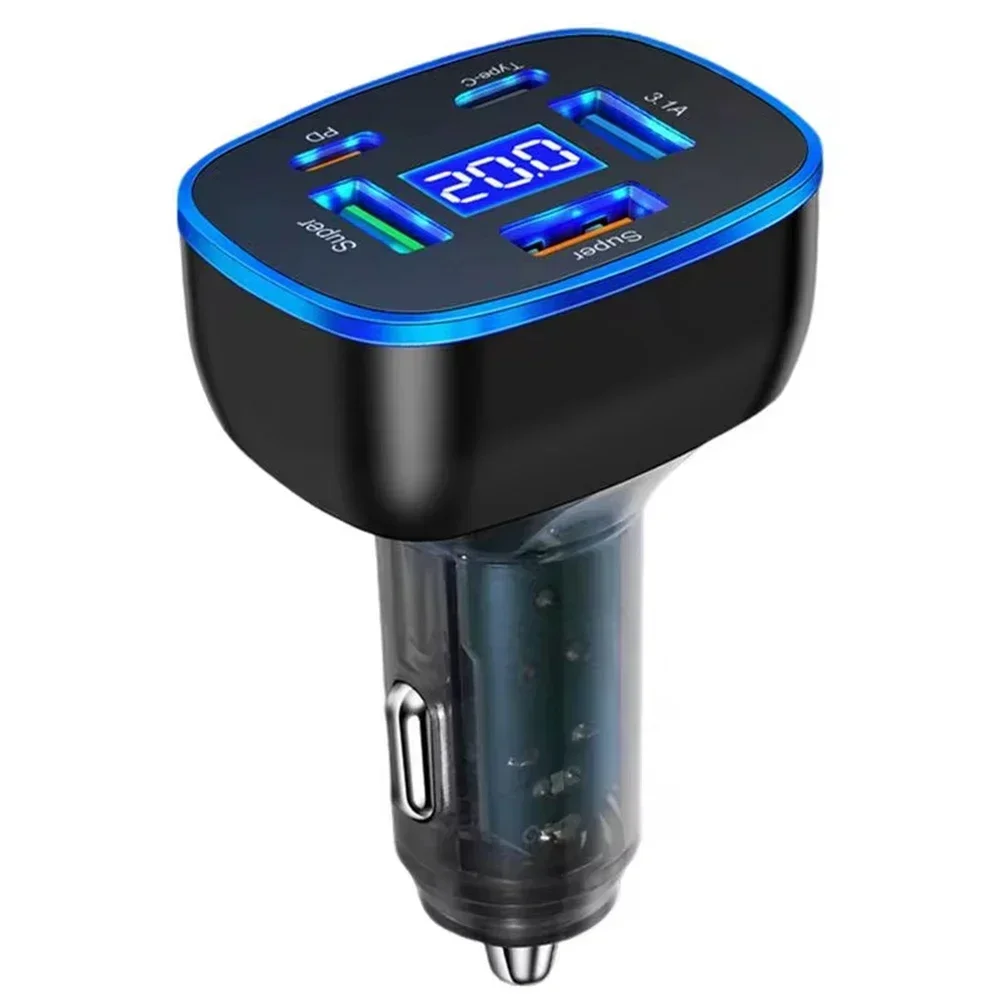 

Super Fast Car Charger Car Charger For Car Use 2 PD Fast Charging 3 USB Interfaces High-quality Fireproof Material