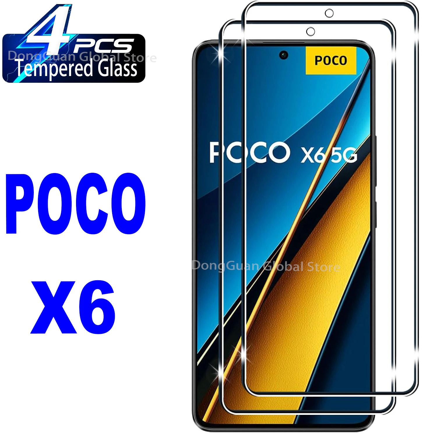 

2/4Pcs Tempered Glass For Xiaomi POCO X6 5G (Not for X6 Pro) Screen Protector Glass Film