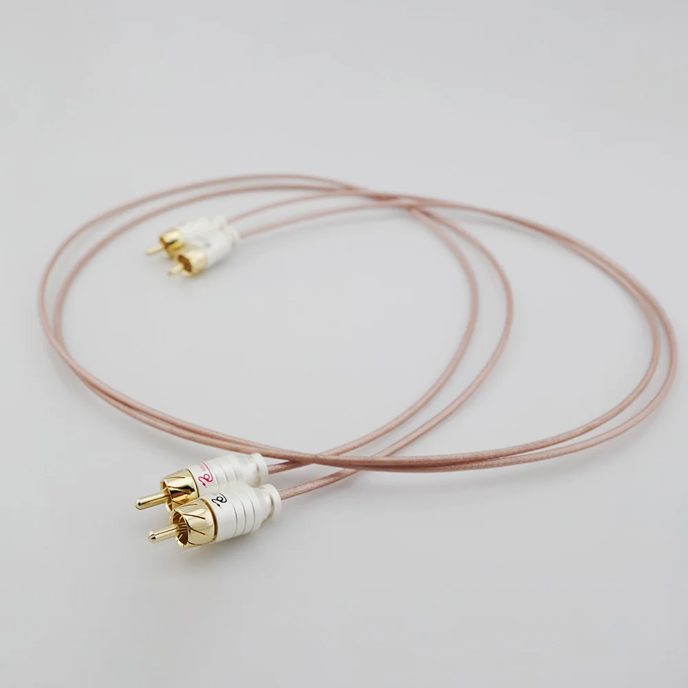 Audiocrats Versilbertes RCA-Audiokabel 2RCA Stecker auf Stecker HiFi Stereo für TV Verstärker CD DVD - Audiokabel – Detail 1