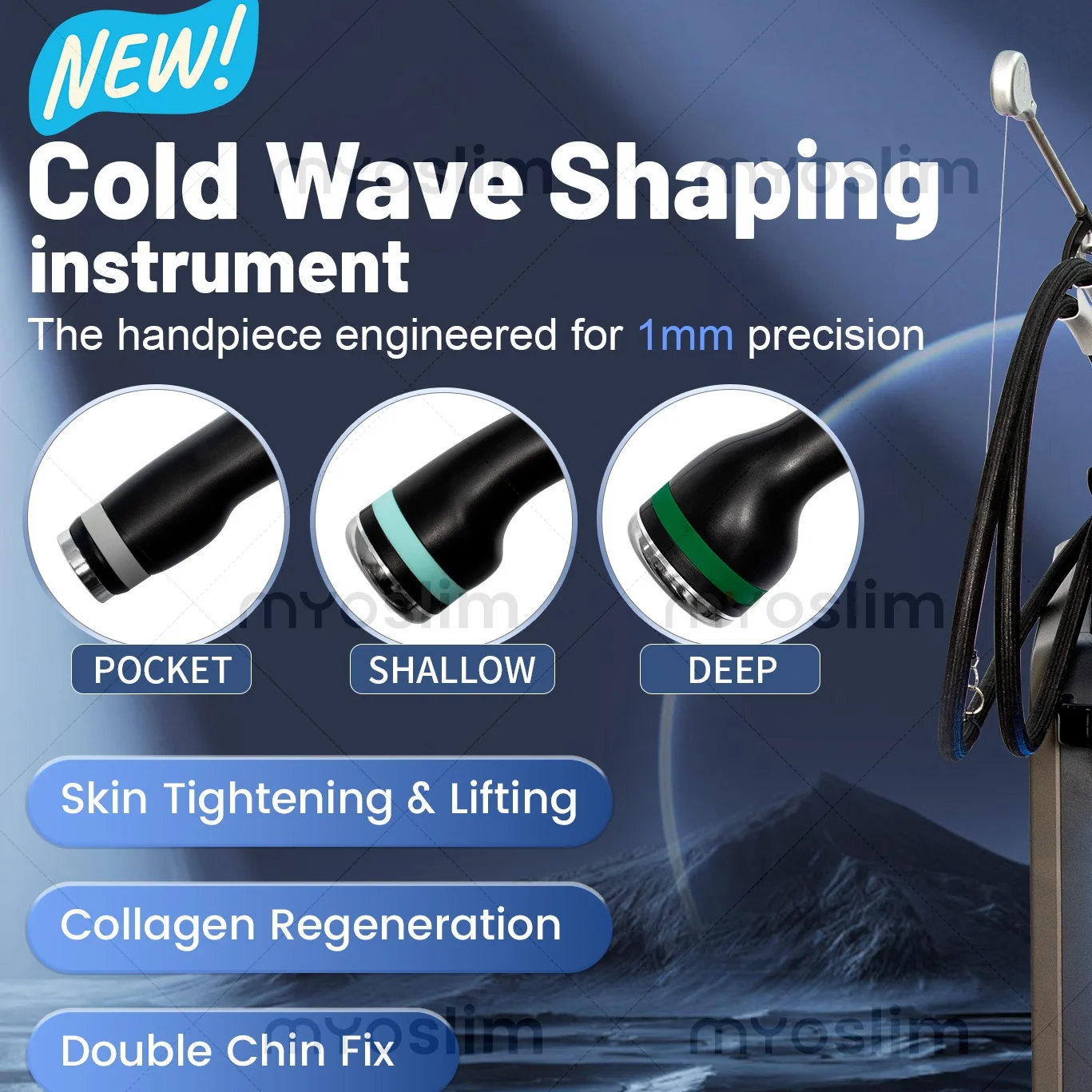 

High End 3 In 1 Cold Wave Body Shaping Machine Professional Skin Tightening Beauty Equipment for Salon