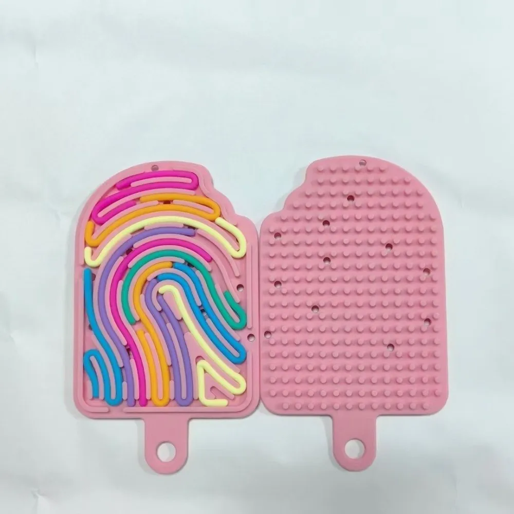 Eisstäbchen-Form, sensorisches Zappelspielzeug, doppelseitig, 12 Saiten, Finger-Dekompressionsspielzeug, beruhigendes Stressabbau-Arbeitsbrett