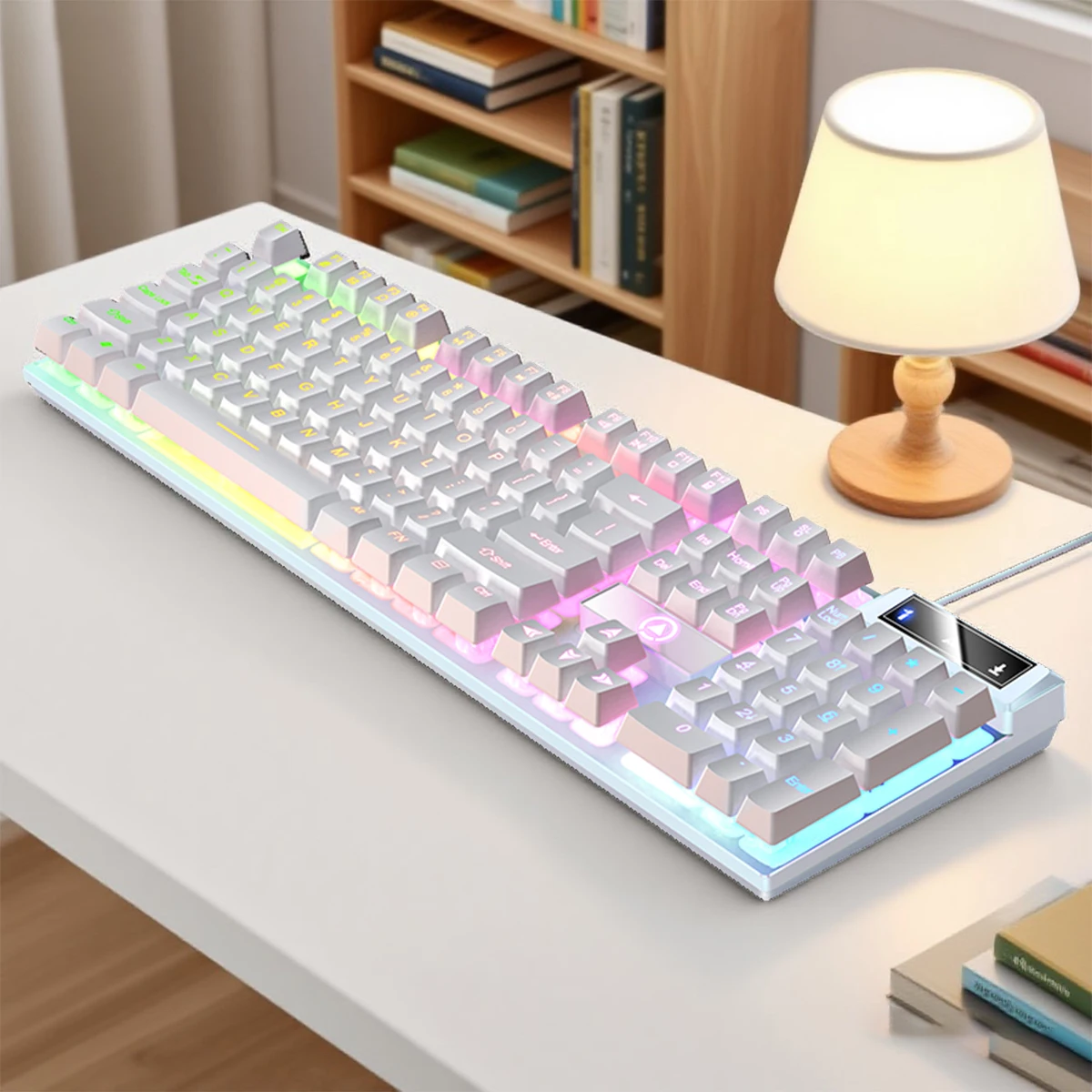 YINDIAO K500 لوحة مفاتيح سلكية للألعاب والكمبيوتر المحمول وأجهزة الكمبيوتر المكتبية وملحقات المكتب ولوحات مفاتيح الألعاب منخفضة المستوى مع لوحة أرقام