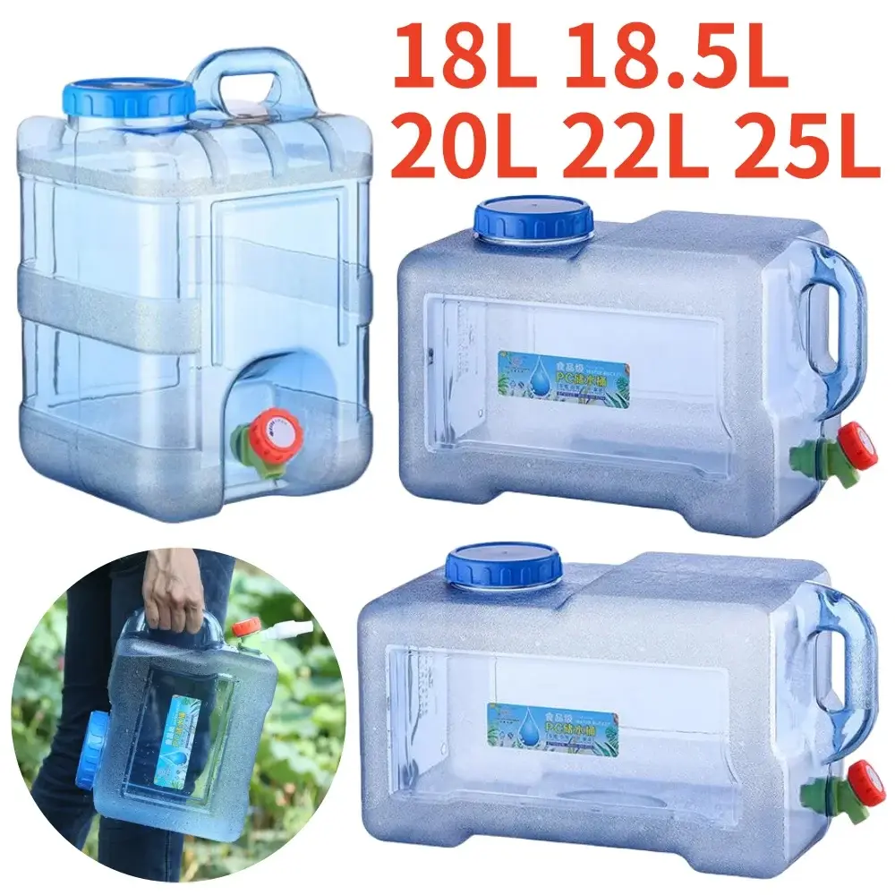 Portable Camping Water Container, Carro dirigindo tanque de água, Grande capacidade balde ao ar livre com torneira, Acessórios para piquenique