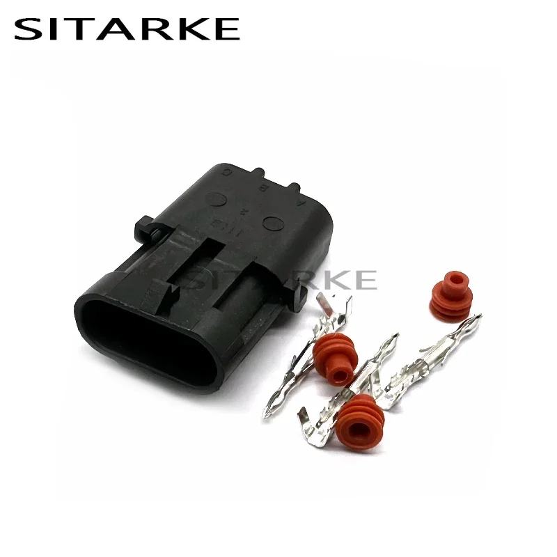 1 conjunto de 3 pinos 12010717 12015793   Cabo do radiador de refrigeração do motor de automóvel, conector de conexão do sensor de temperatura para delphi