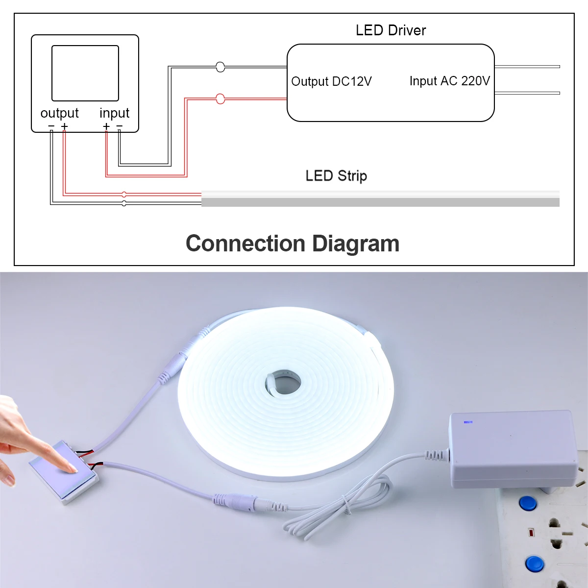 Do łazienki Neon LED pasek światła z do podświetlenia przełącznikiem lusterka z podświetleniem dotykowym 12V led de fita wodoodporna lampa