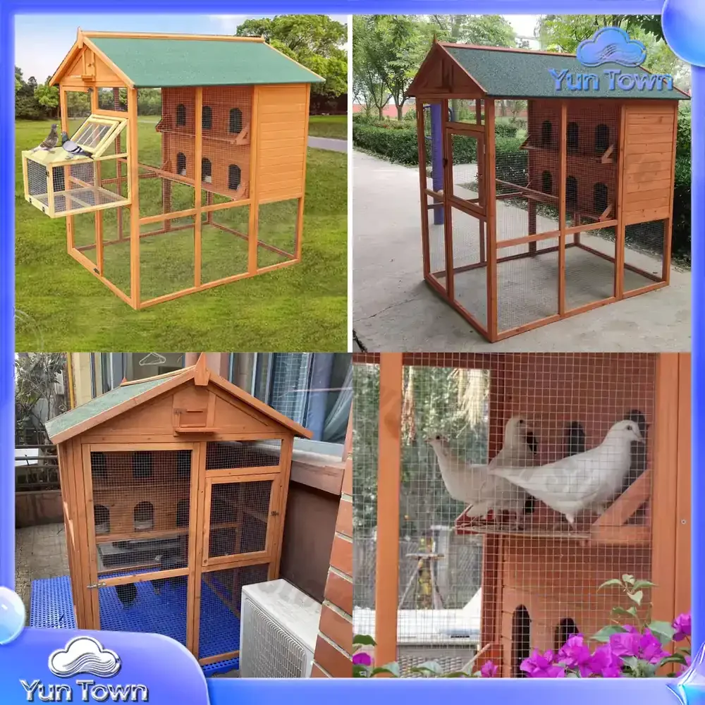 Large Wooden Standing Bird Aviary Cage for Parrots & Pigeons Nesting Pet House Furniture