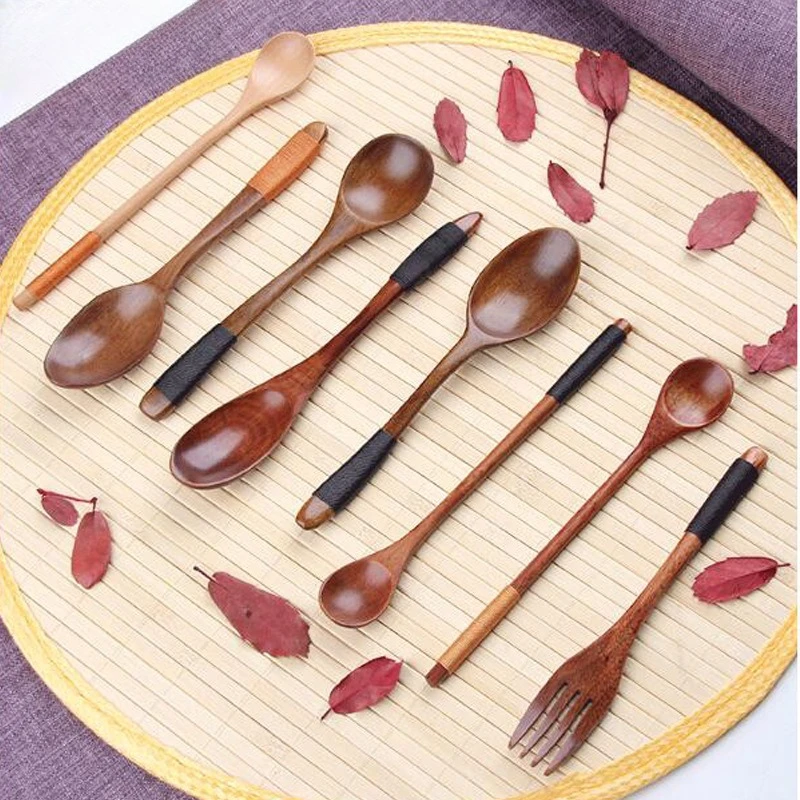 

Бытовая дорожная кофейная ложка, ложка, ложка, длинная ручка, деревянная ложка для перемешивания