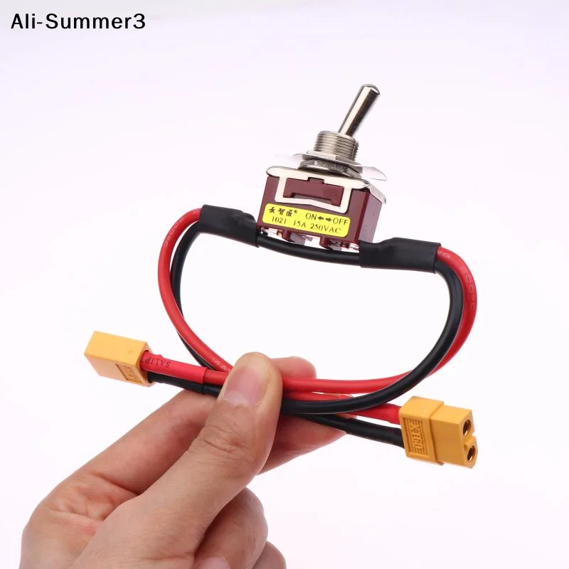 2025 1 szt. Przełącznik zasilania ESC do samolotów RC i samochodów, złącze XT60 XT90 T-Plug, włącznik/wyłącznik, przewód 12/14AWG, wysoki prąd, duża obciążność
