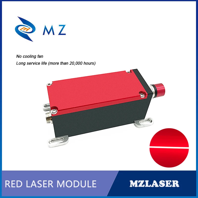 Módulo de diodo laser de linha vermelha com lente powell, foco ajustável 638nm 1w, boa dissipação de calor, plugue de aviação laser vermelho com adaptador