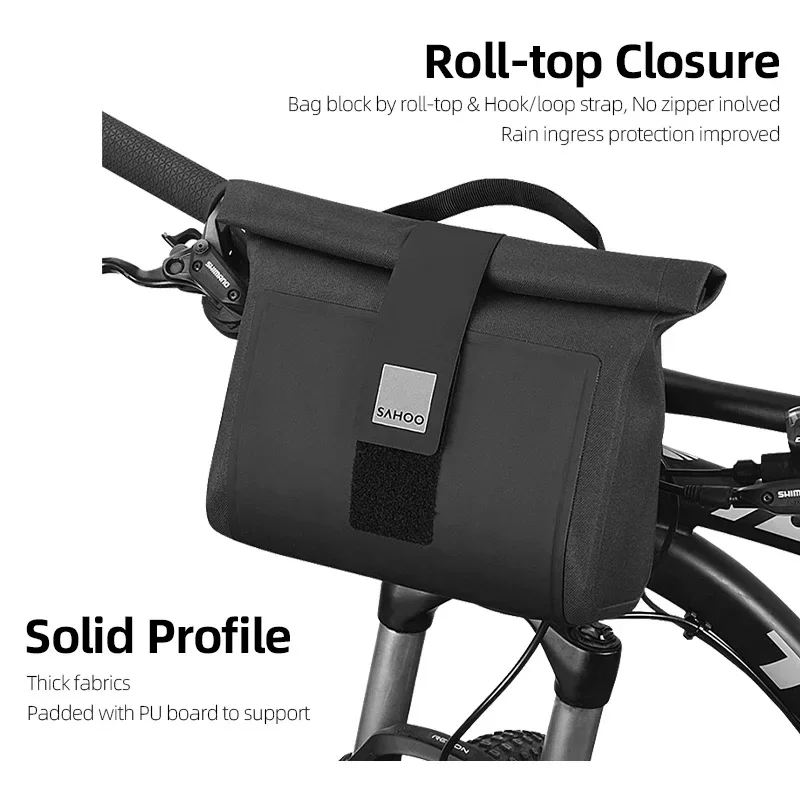 Sahoo 112031 Handlebar Bag 2L Large Capacity Front Crossbar Storage Pouch Multifunctional Bike Frame Basket Cycle Accessories