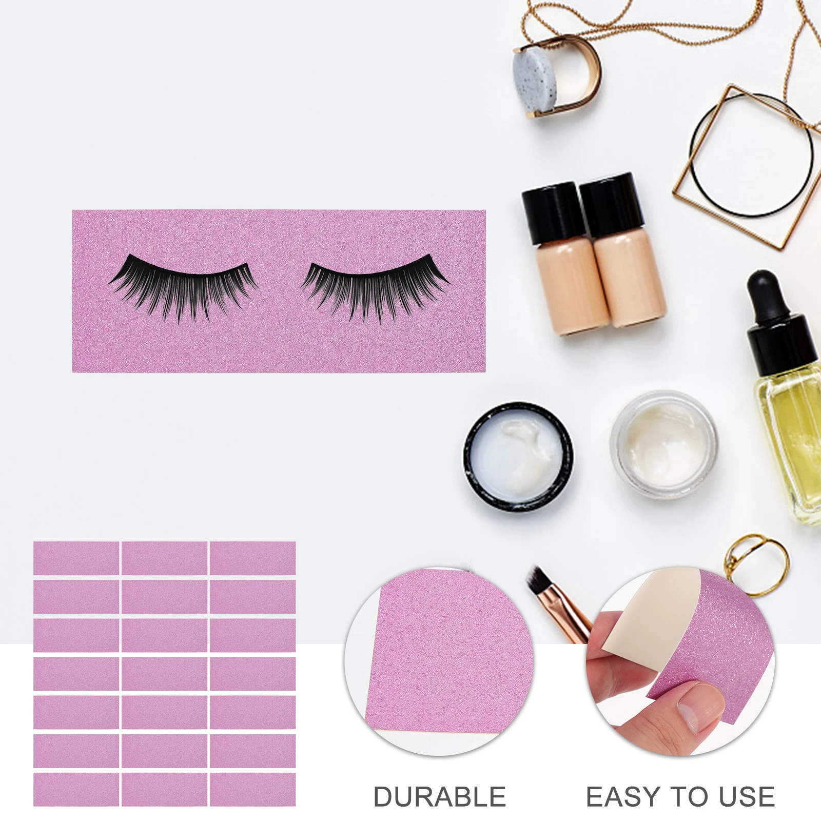 

50 Pcs Eyelash Box Bottom Cards Lashes Case Paper Glitter Background Add Thickness Holographic Practical Travel Office