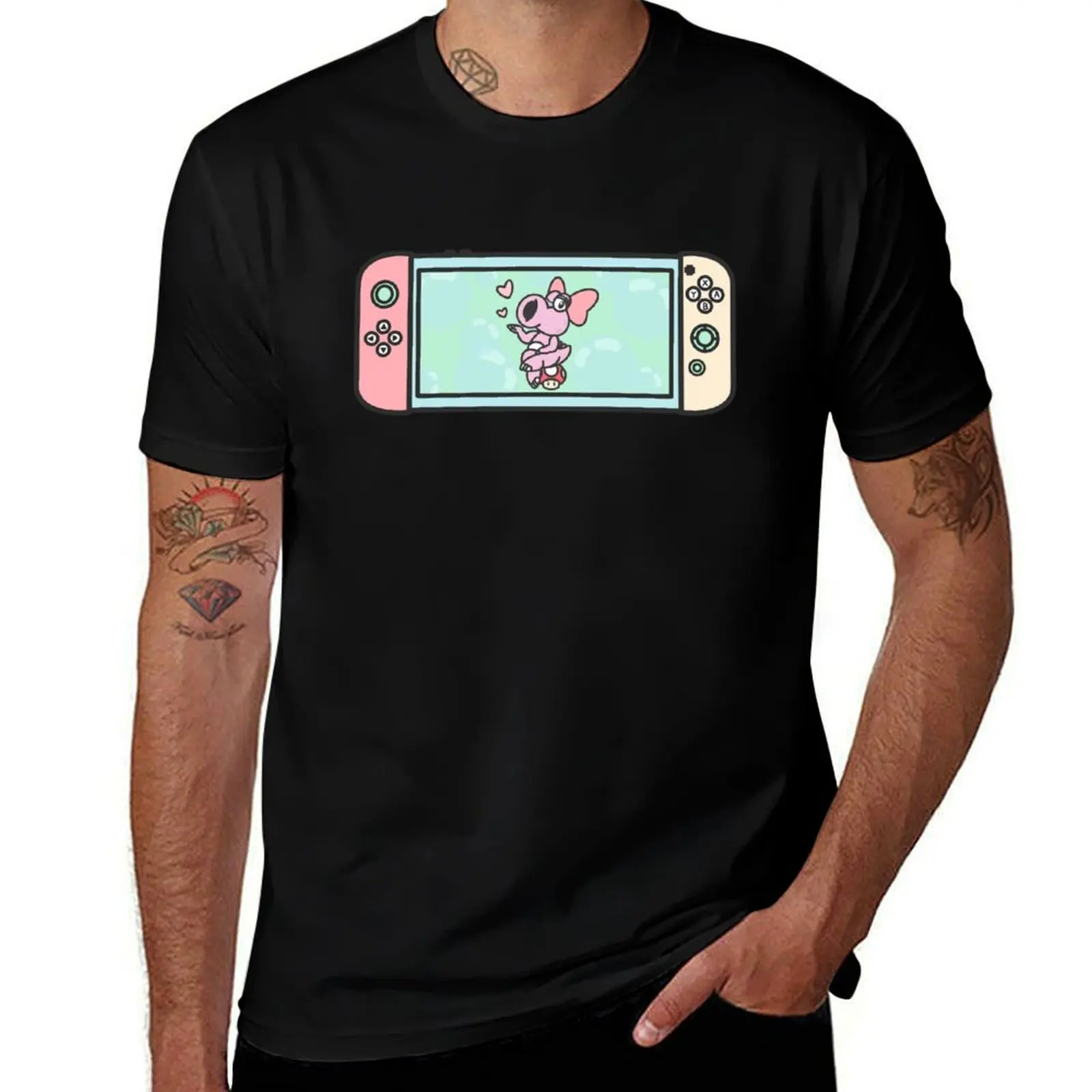Birdo Mushroom Kiss Switch T-Shirt Fitness Quick Dry Short Sleeve Top T-Shirt