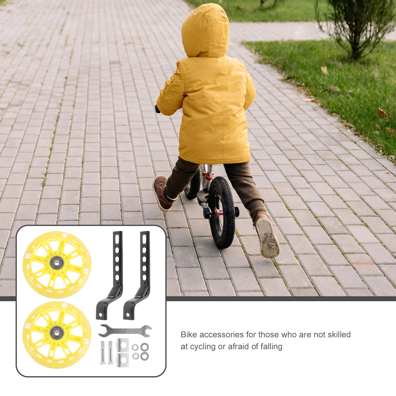 

1 комплект сменных вспомогательных колес для велосипеда, износостойкие стабилизаторы для тренировок по балансу, велосипедное колесо для поезда