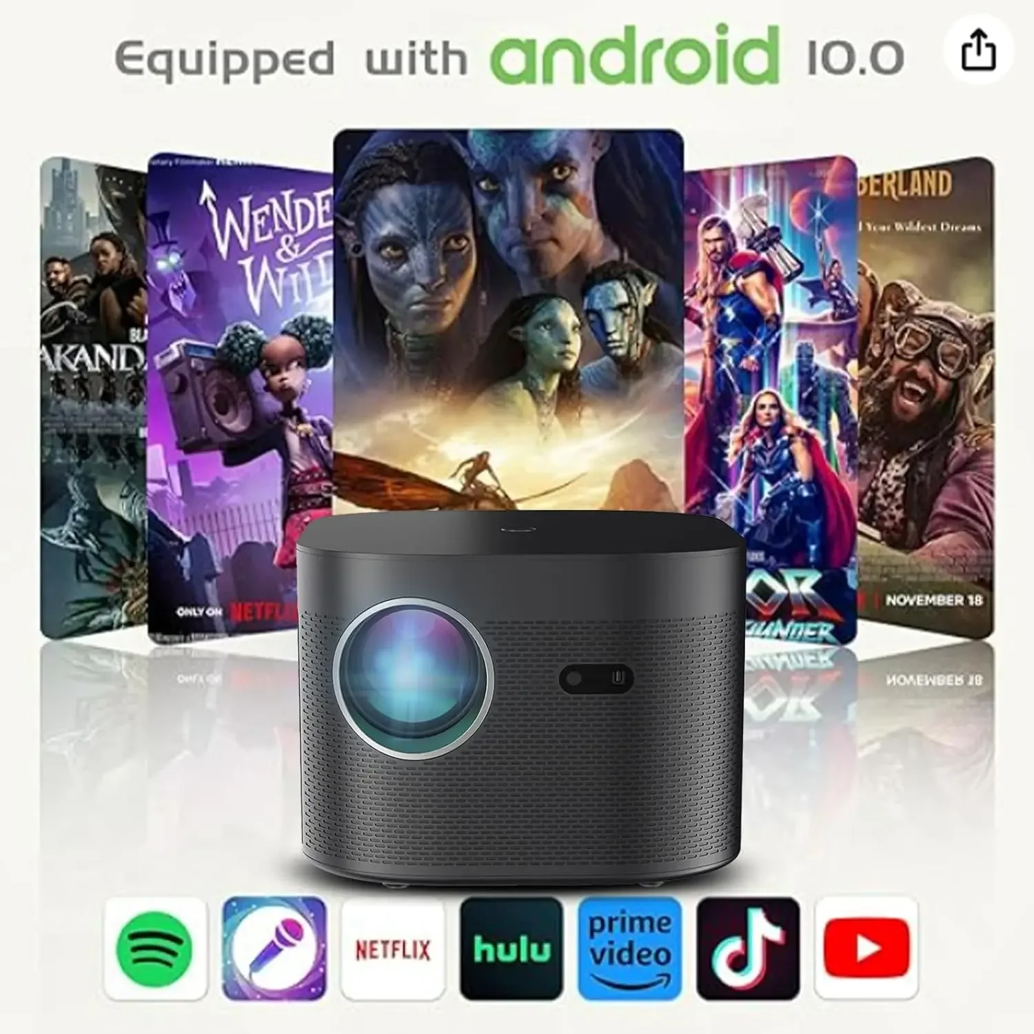 جهاز عرض 4K مسرح منزلي محمول ذكي LED 1080P أندرويد لعبة فيديو هاتف سينما HD الطفل تثقيف التركيز التلقائي