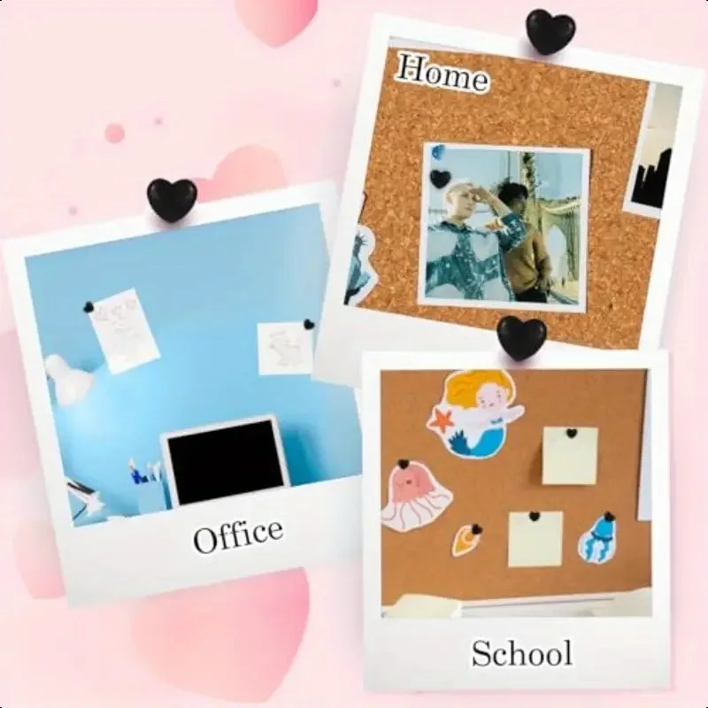 50 قطعة دبابيس ضغط على شكل قلب مسامير إبهام قوية نقطة فولاذية مسطحة للوحات الإعلانات خرائط الصور أوراق مع صندوق الحب