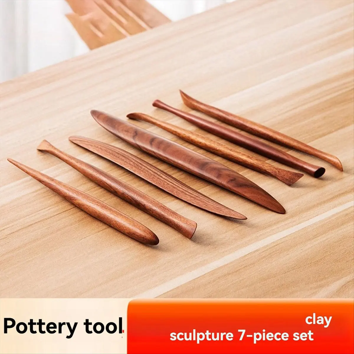 ABZT Handmade Pottery Clay Tools Set-Wood Clay Carving Tools, Fine Carving, Arts and Crafts Color Sludge