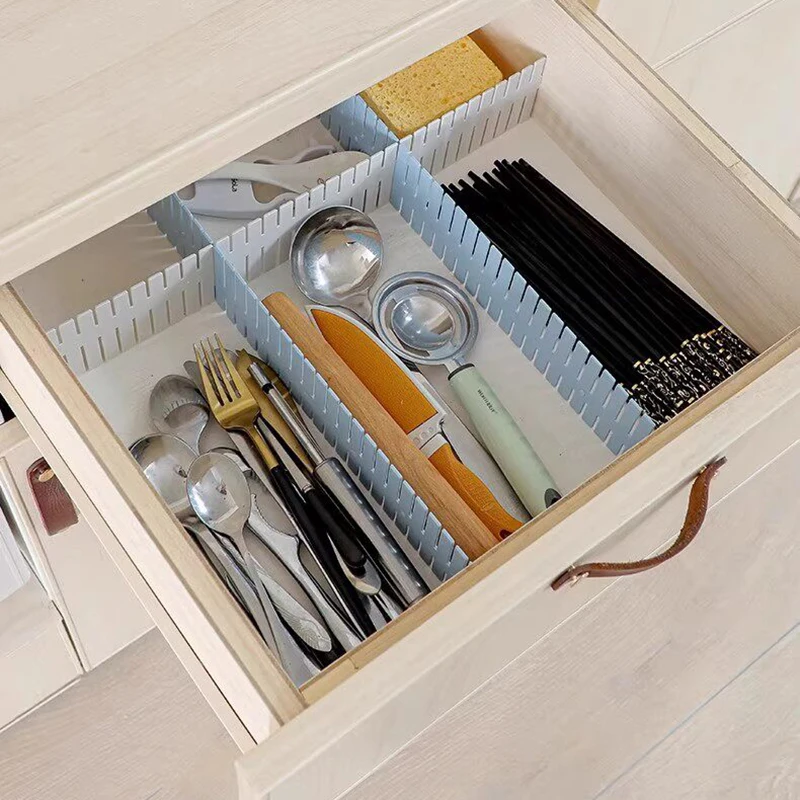 4Pcs Drawer Divider Organizer, Adjustable Partition Separator, Freely Combined Storage Dividers for Socks & Underwear