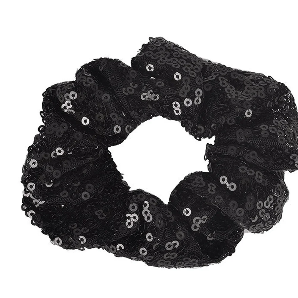 

4Pcs Sequin Hair Ties Premium Material Bright Color Hair Ring Minimalist Ponytail Holder for Women Girls Daily Wear