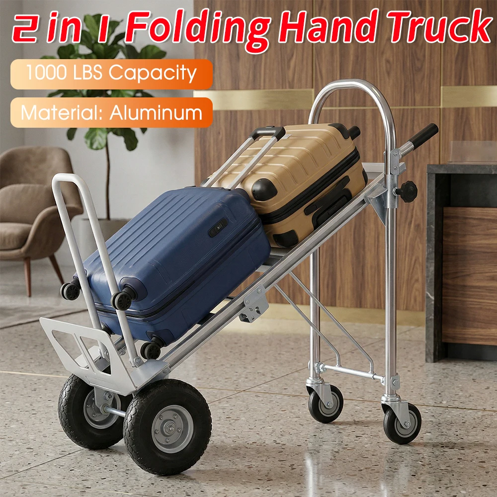 

Industrial Convertible Stair Climbing Car 1000 LBS Capacity Heavy Duty Folding Hand Truck with Wheels forTransport & Moving