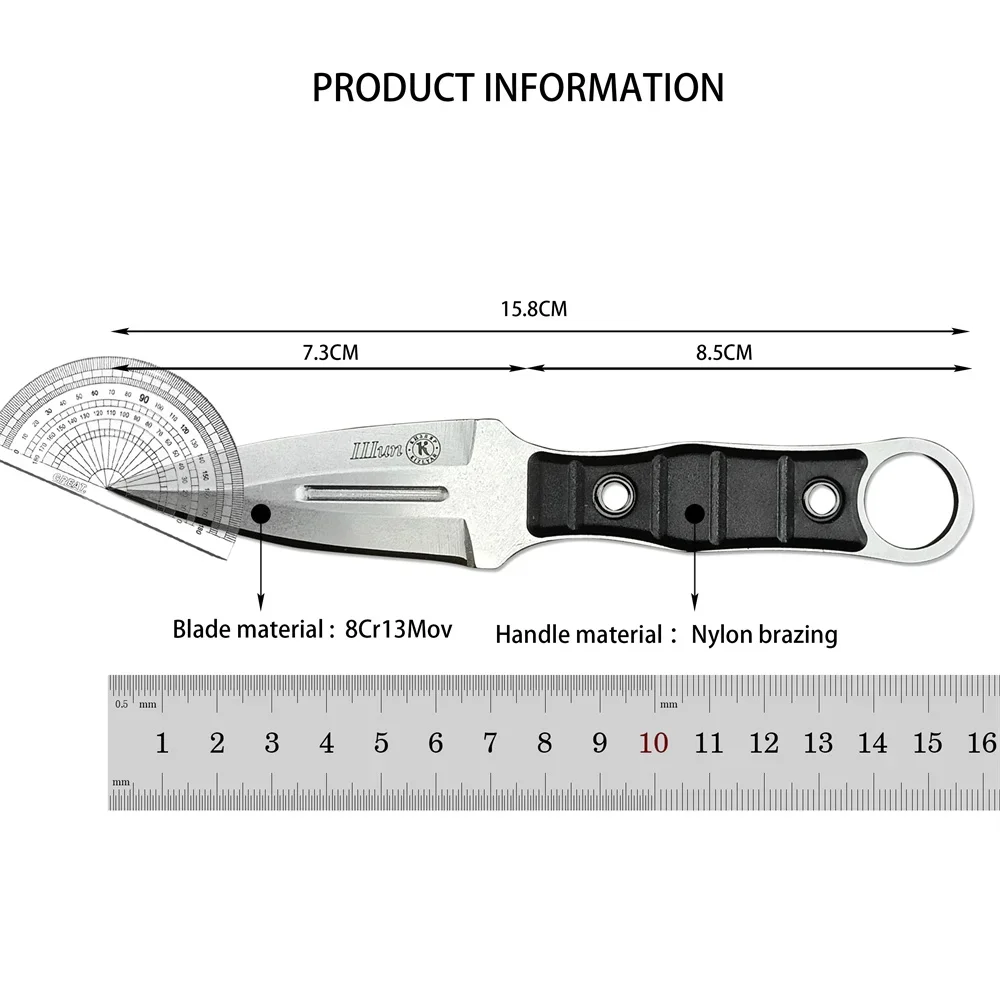 HOT! Russian Kizlyar Fixed Blade Knife 8Cr13Mov Blade Nylon Fiber Handle Outdoor EDC Survival Camping Hiking Hunting Tools