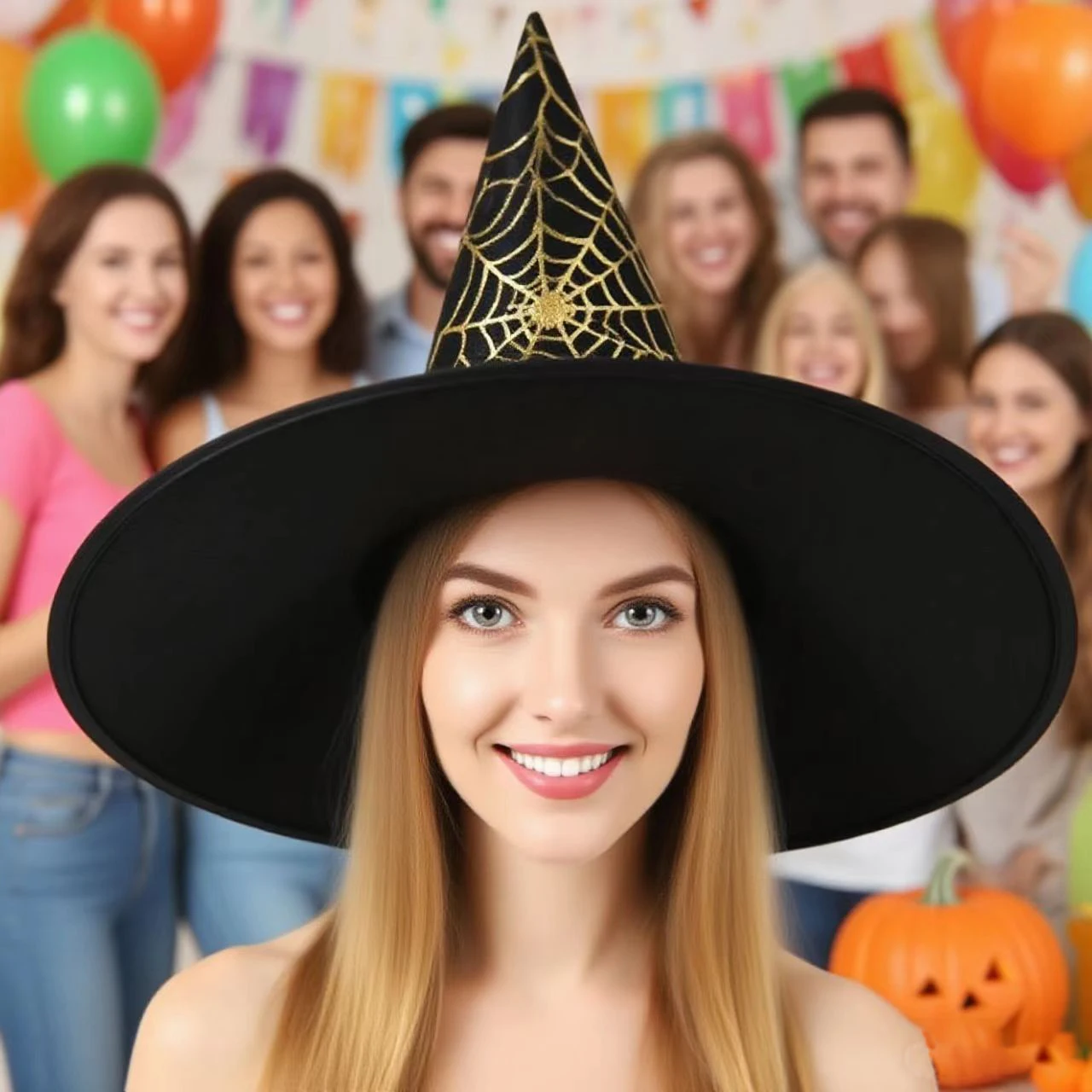 Hexenhut, Halloween-Dekorationszubehör, Hexenhut für Kinder und Erwachsene, Ballkleid, Magic Mesh Wizard Hat für Party – Detail 6