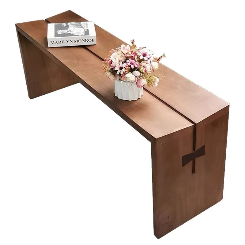 

Nordic solid wood bench dining chair minimalist dining room log bench