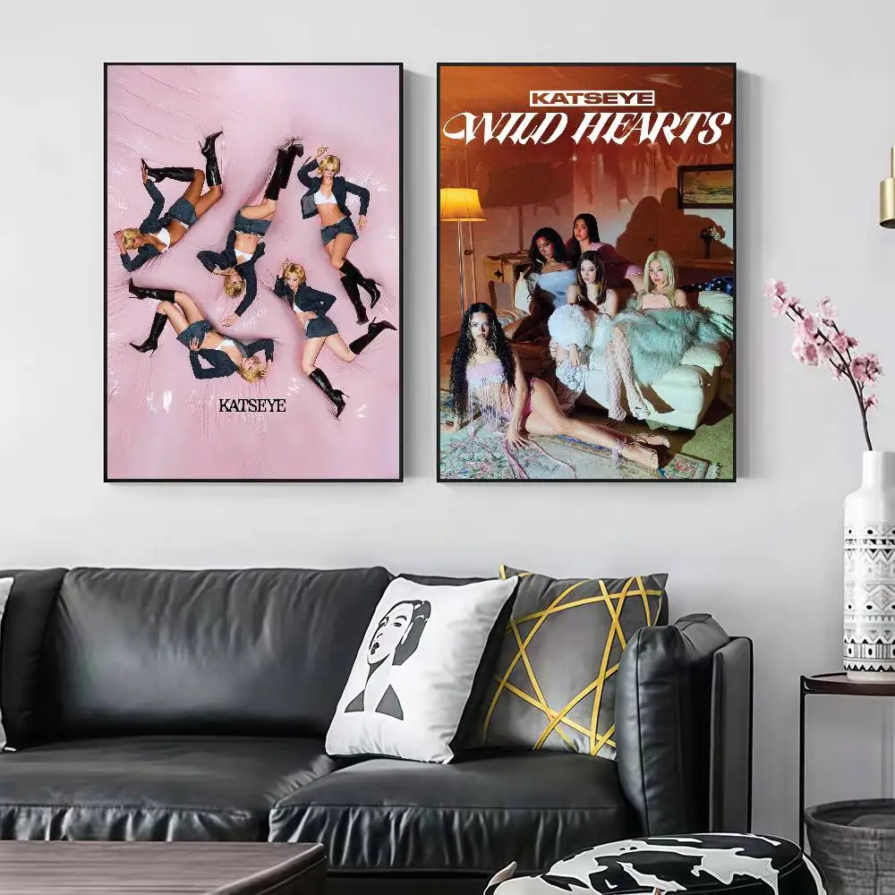 Girl Band K-KATSEYE WILD Peelable Self-adhesive Poster Stickers Are Suitable For Frameless Wall Decoration In A Room