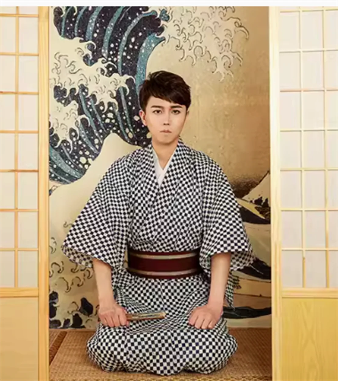 

Traditional Japanese kimono formal flower men's kimono