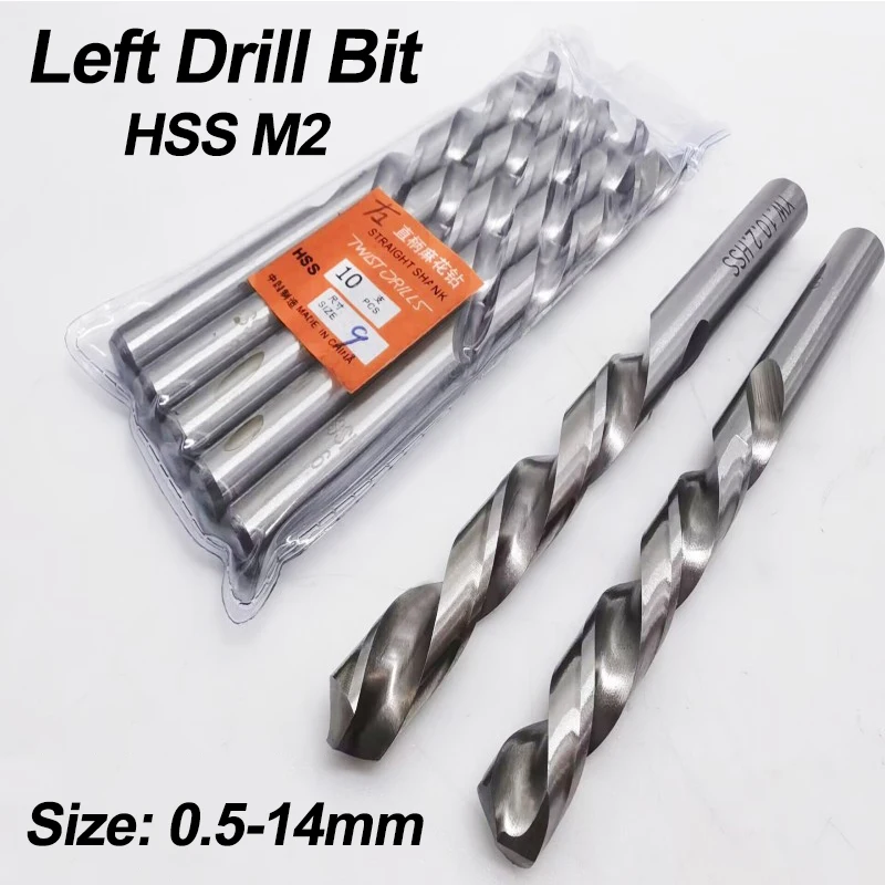 Broca de Torção Reversa para Madeira Brocas de Mão Esquerda Ferramenta de Perfuração Hss m2 0.5 Mm14 mm