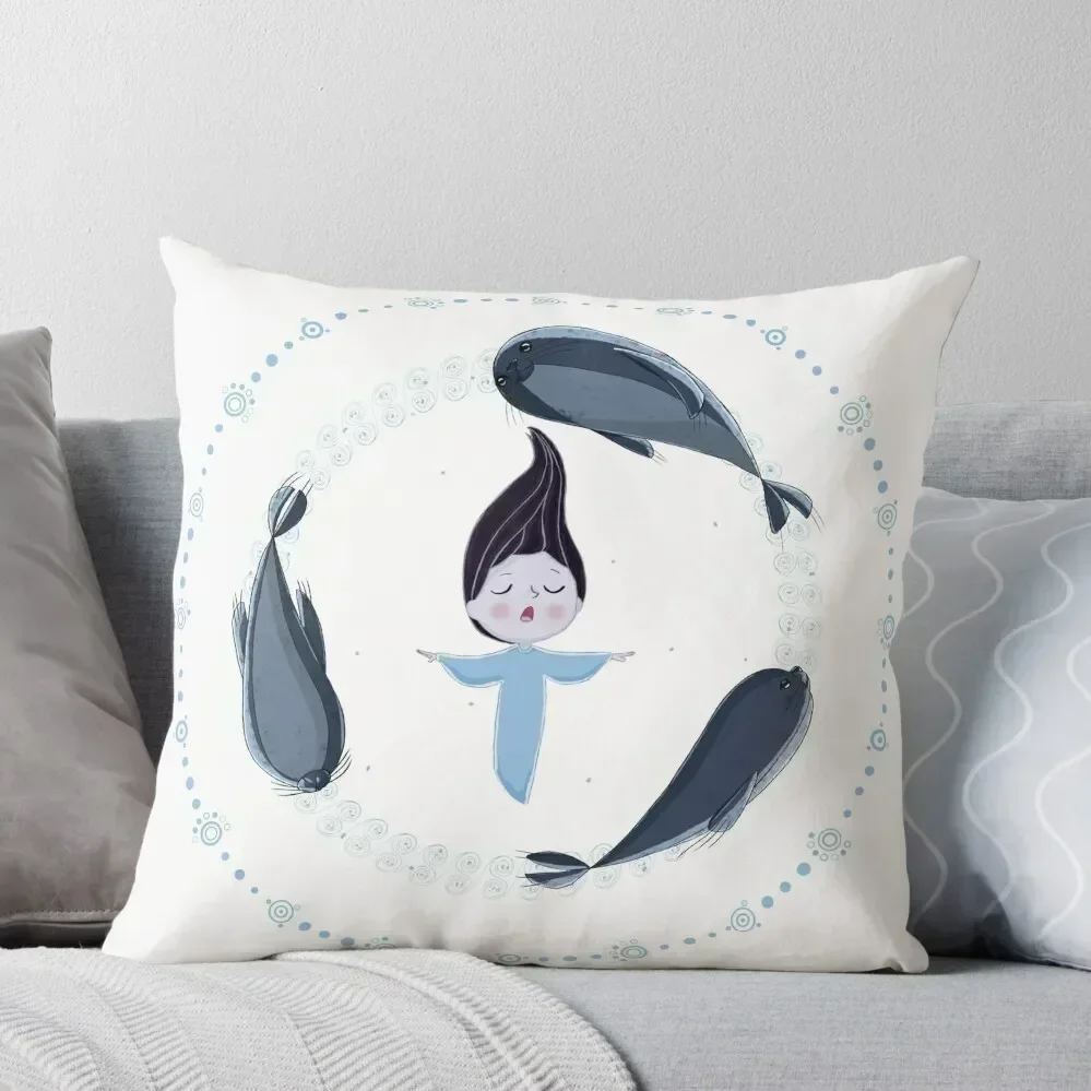

Song of the Sea - Selkie and seals - White version Throw Pillow christmas decorations 2025 Sofas Covers pillow