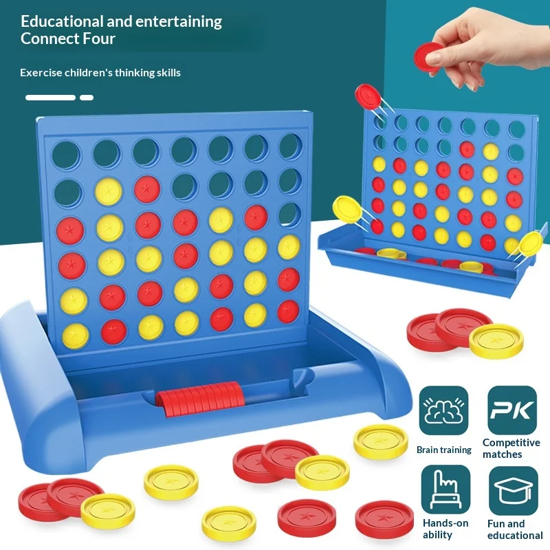 男の子と女の子のための楽しい立体四駒チェスおもちゃ、縦型バージョン、五駒連結チェス、論理的思考、インタラクティブ