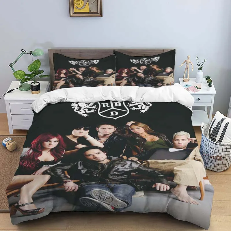 

Постельное белье Band RBD, комплект для односпальной и двуспальной кровати, с 3D принтом, подарок для любителей музыки