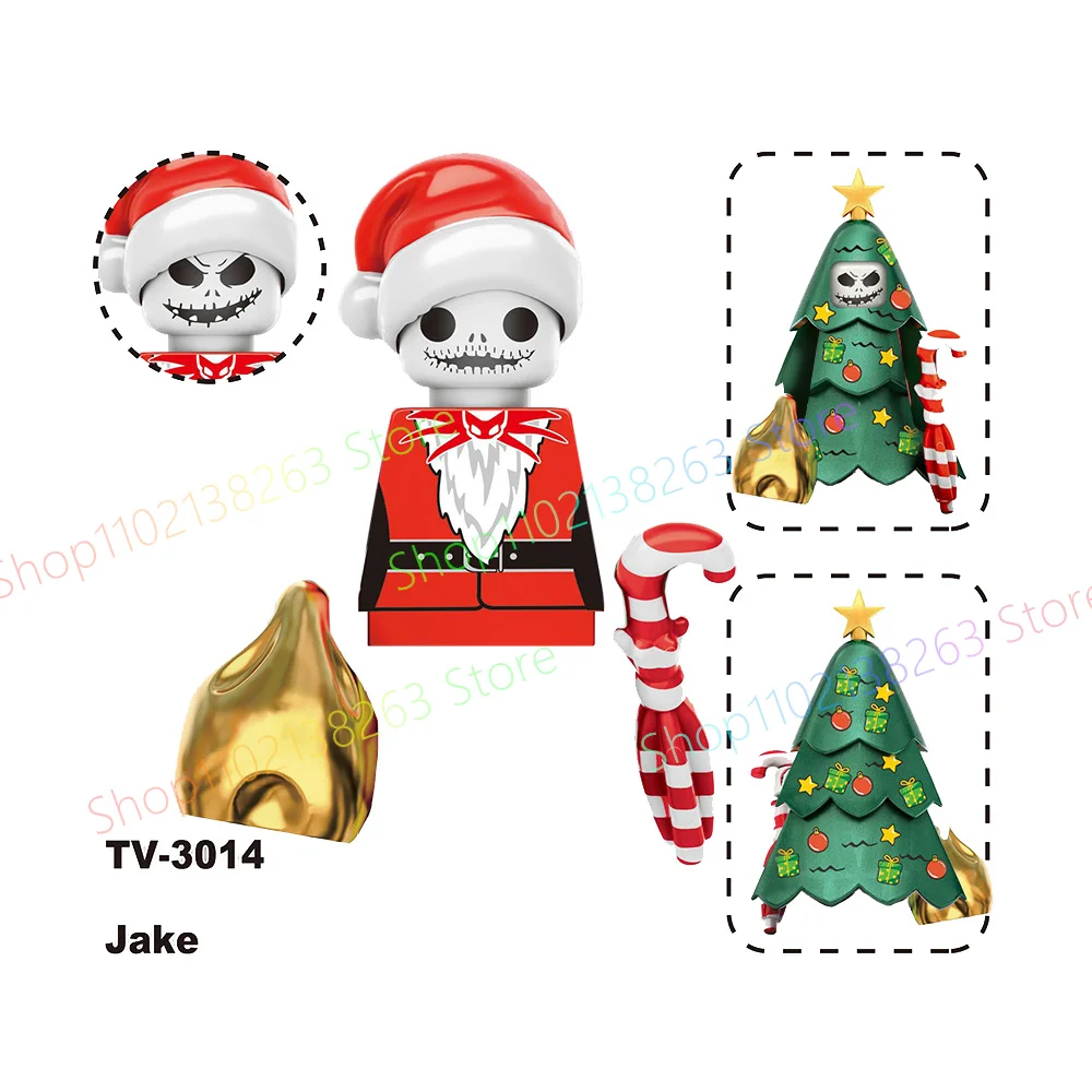 Hot ใหม่คริสต์มาสของขวัญ Grinch Snowman Holiday Elf Jack Rex Santa อิฐประกอบของเล่น Action Character Building Blocks