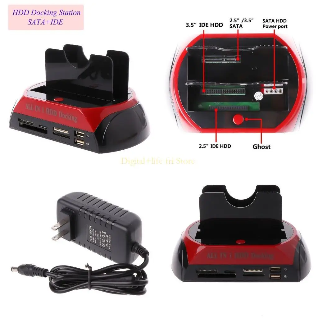 

E06D Multi-functional 2.5/3.5 IDE+Sata Dual-Purpose Hard Disk Base IDE HDD Dock Docking Station