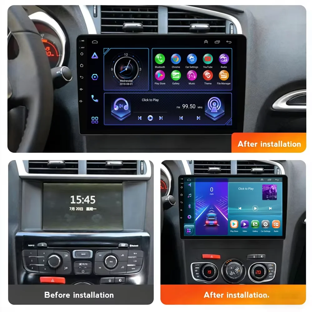 Cortex-A76 Octa-Core Android 16 Auto Radio For Citroen C4 C4L DS4 2012 - 2017 Car Radio GPS Multimedia Player Wifi Dash Cam DVD