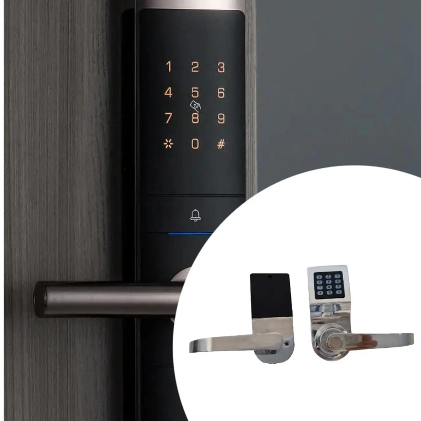 Keypad Door Lock, Unlock with Card, Code and Key, Combination Password Door Lock for Residential, Home Household