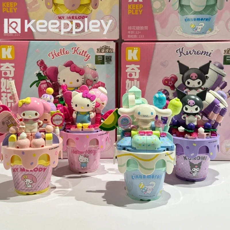

Keeppley Sanrio строительные блоки HelloKitty mymelody Kuromi понравико сборные модели украшения детские игрушки подарки на день рождения
