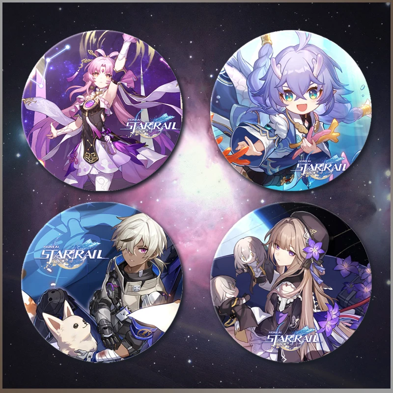 Game Honkai: Star Rail Murata Himeko March 7th Bronya Zaychik Yanqing Bailu Badge Pins Brooch Cosplay Souvenir Collection Gift