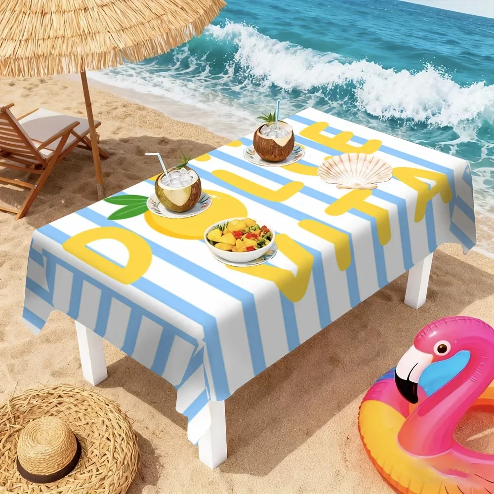 2D, 1pc Summer Theme Sweet Life Lemon Tablecloth, suitable for dining room and kitchen, perfect for Easter and Mother's Dayxzj