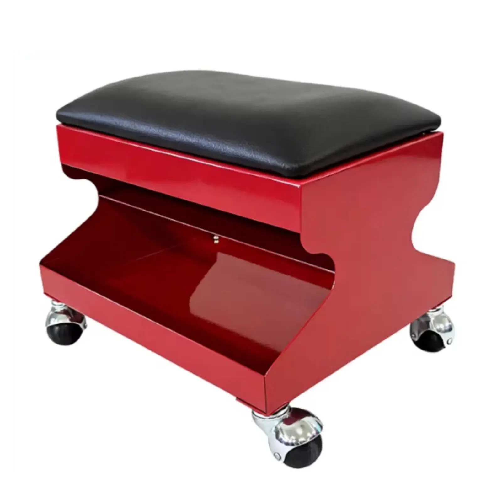 Practical Mechanic Work Stool with Side Storage Compartments and Firm Cushion for Long Hours of Auto Work