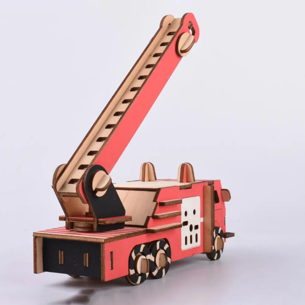 

Деревянный 3D-пазл «Пожарная машина» для самостоятельной сборки, развивающий творческие способности и концентрацию внимания, креативный подарок для детей и мальчиков