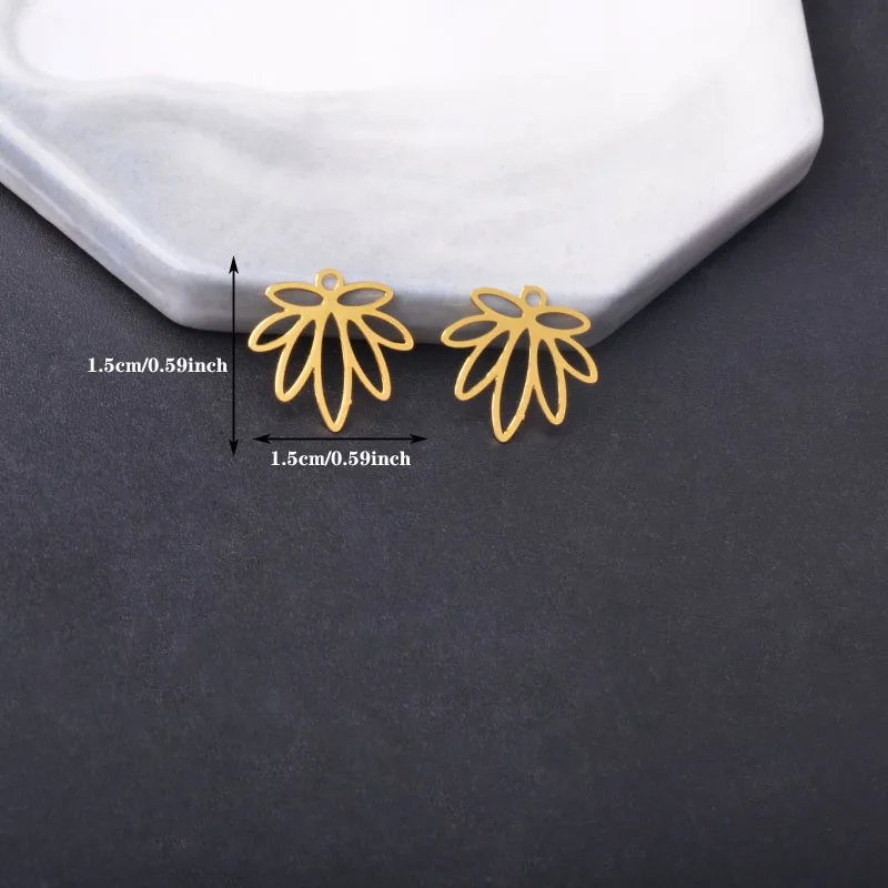 50 Stück AC14570 15 mm Messing kleine aushöhlen Charms Anhänger DIY Schmuck Ohrring Herstellung – Detail 4