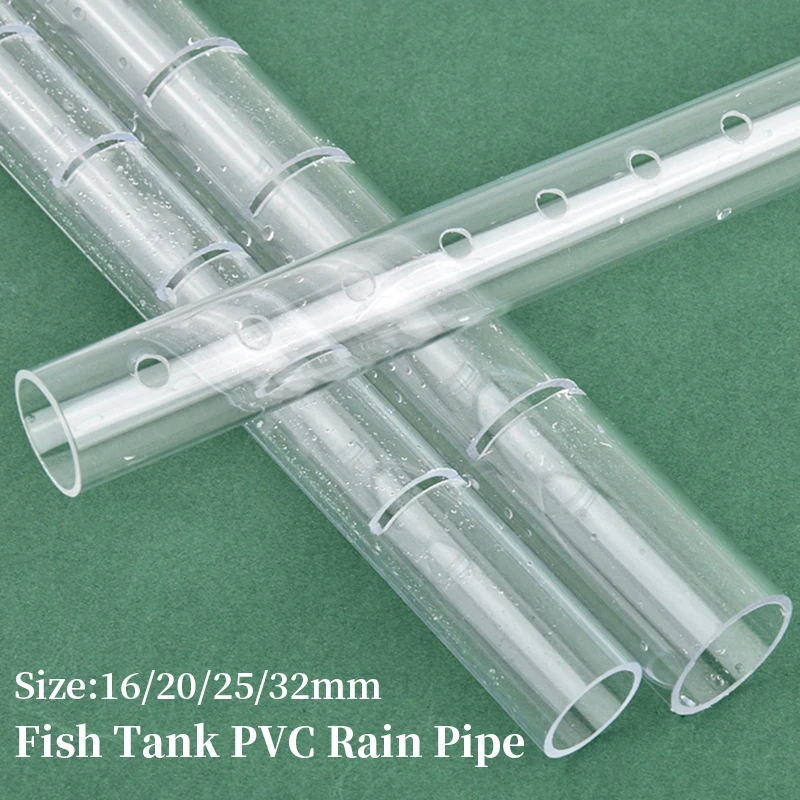 Acrylic Clear Aquarium Fish Tank Aeration Tube Drain Deluge Rain Pipe Filter Accessories Garden Drip Water Downcomer Cess-Pipe