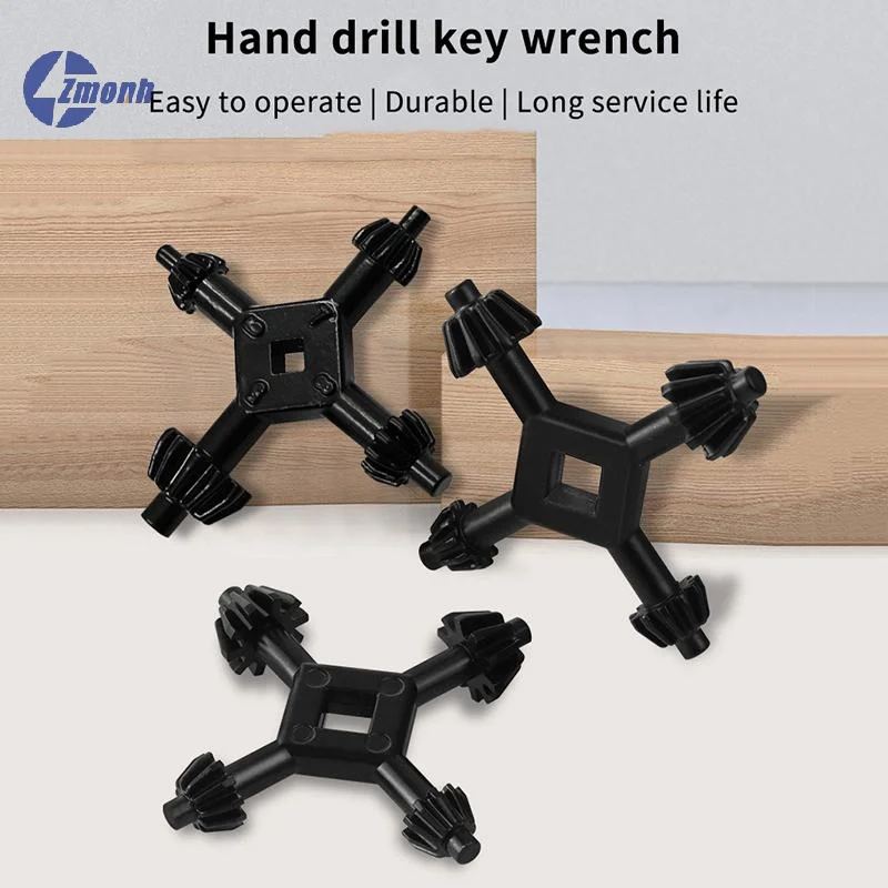 New！Universal 4 Way Hand Drill Key Wrench With Flexible Rotation And Sturdy Build Perfect For Home DIY Workshop Repair